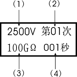 智能双显绝缘电阻测试仪测试状态显示模式图